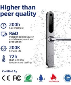 قفل باب الخشب الذكي - - اي لوك الكويت - اقفال ذكية الكويت ilcokkwt - قفل خارجي حق باب الالمنيوم wifi