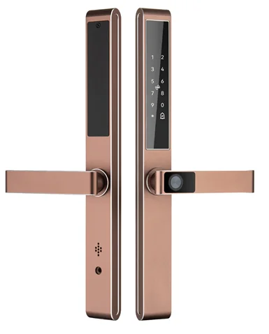 Rose Gold Smart Lock for Aluminium Doors | Fingerprint Unlocking – Tuya Smart App